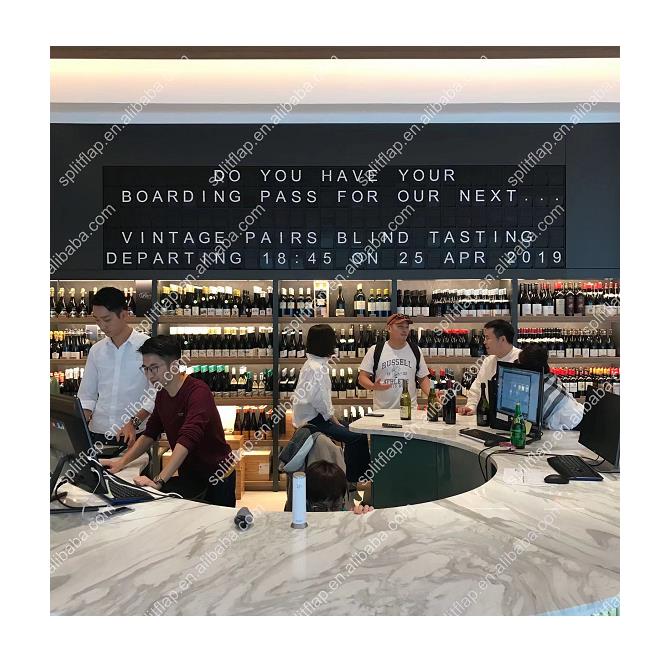 split flap display board used in wine shop