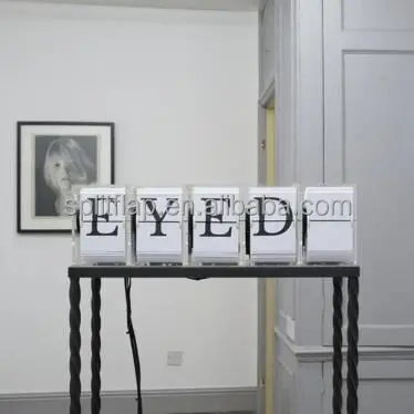 transparent split flap display Internally visible mechanical acrylic split flap