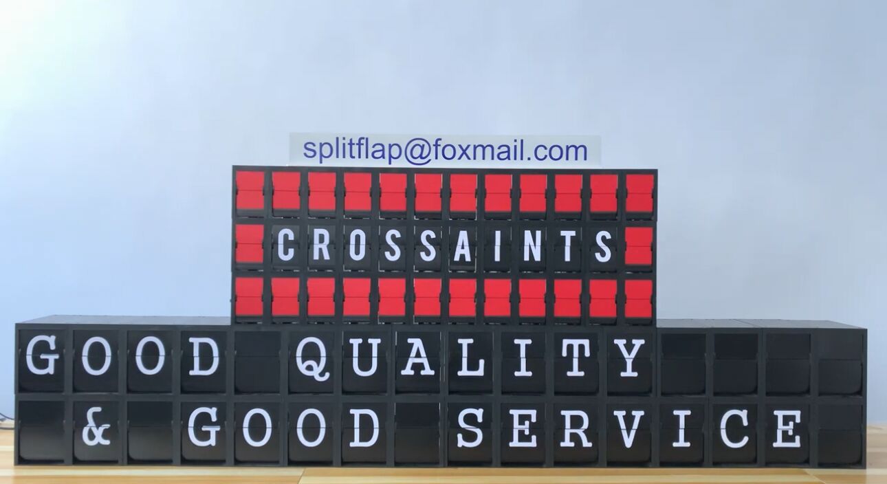 different sizes modules colour UV printed flaps programmed split flap display