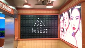 Custom split flap display for 3CE STYLENANDA flagship store in Shanghai