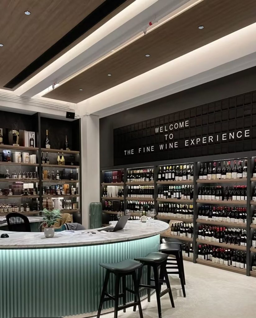 Split Flap signage installed inside a Hong Kong wine shop