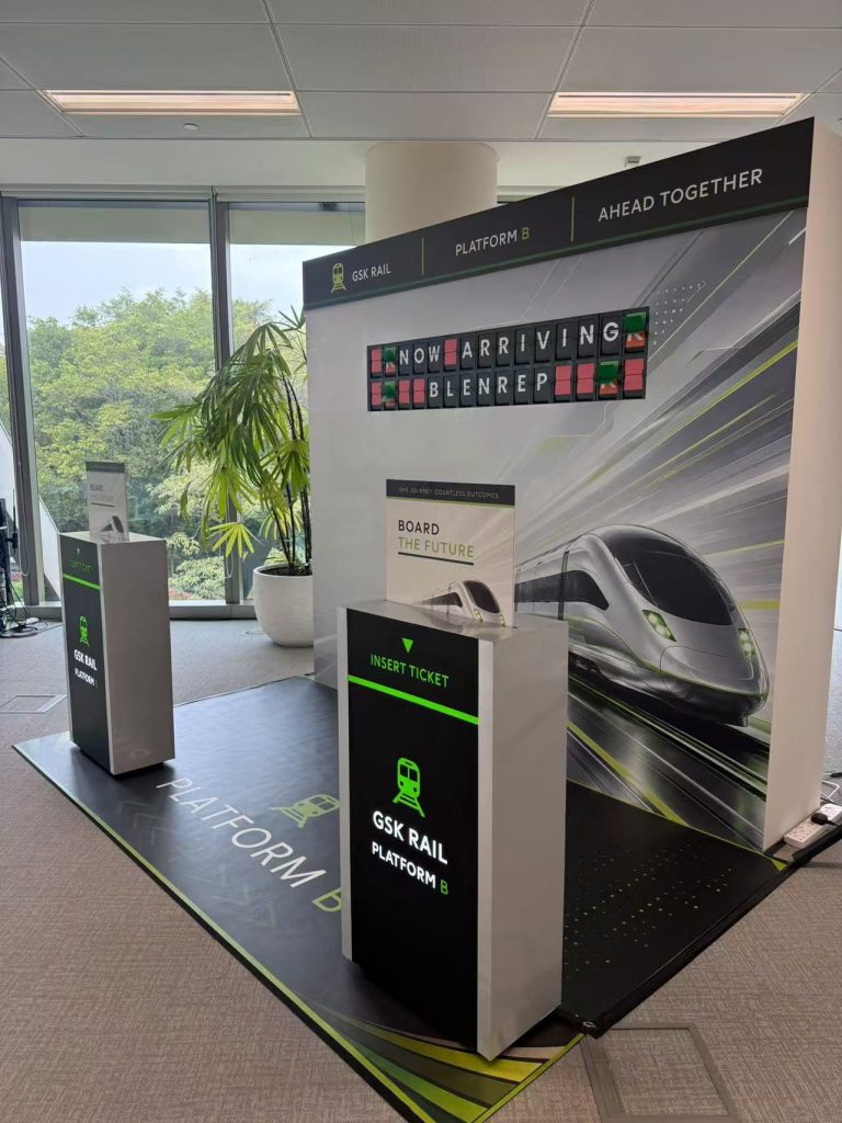 GSK Singapore split flap display installed for BLENREP product launch event