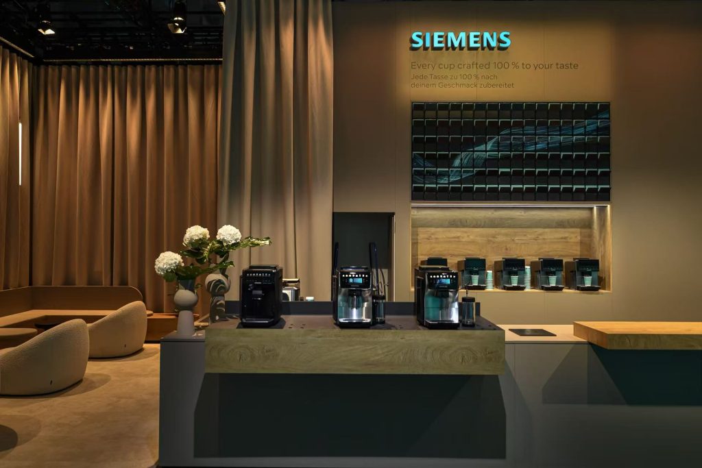Siemens picture flap display installed at the IFA 2026 exhibition booth in Berlin